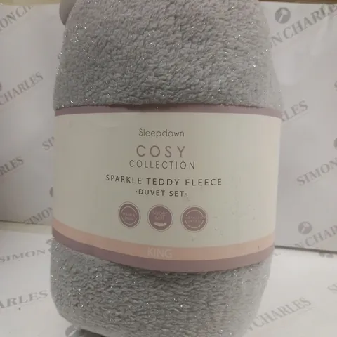 SLEEPDOWN SPARKLE TEDDY FLEECE IN GREY - KING 