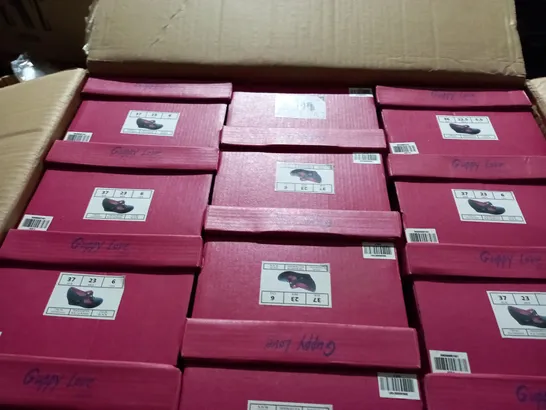 APPROXIMATELY 12 BOXED PAIRS OF GUPPY LOVE BY BLOWFISH WEDGE SHOES IN VARIOUS SIZES TO INCLUDE SIZE 37EU