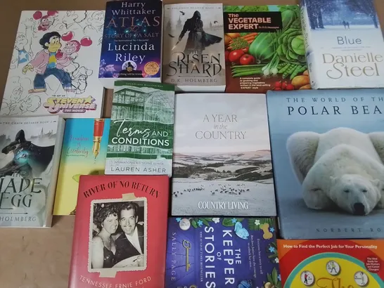 LARGE QUANTITY OF ASSORTED BOOKS TO INCLUDE WORLD OF POLAR BEAR, THE RISEN SHARD AND A YEAR IN THE COUNTRY  - COLLECTION ONLY