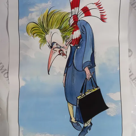 GERALD SCARFE SIGNED LIMITED EDITION 4/100 MARGARET THATCHER HUNG BY SCARF PRINT