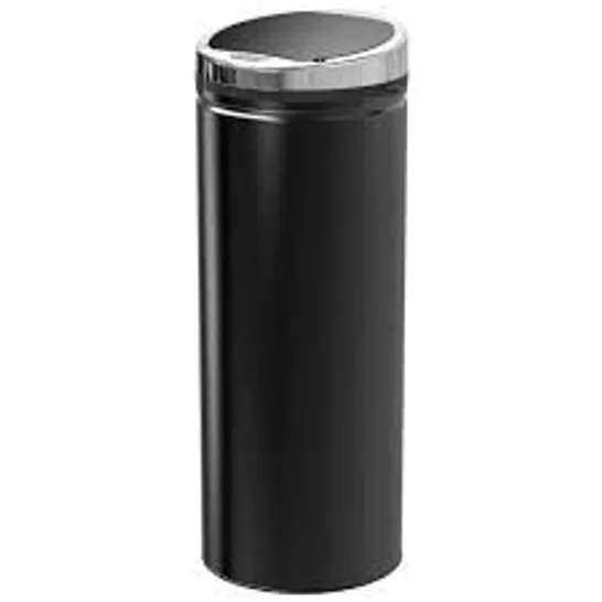 BOXED 50L STAINLESS STEEL TRASH CAN AUTOMATIC MOTION SENSOR GARBAGE BIN - BLACK