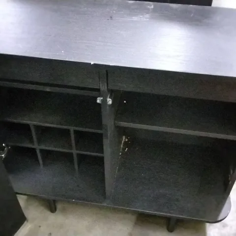 DESIGNER BLACK SIDEBOARD WITH DRAWERS 