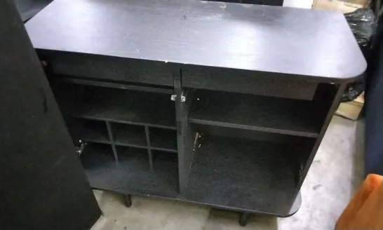 DESIGNER BLACK SIDEBOARD WITH DRAWERS 