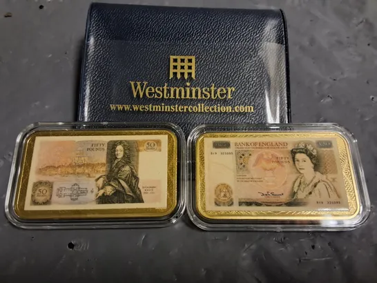 WESTMINSTER COLLECTION LIMITED EDITION BANK NOTE COMMEMORATIVE INGOTS