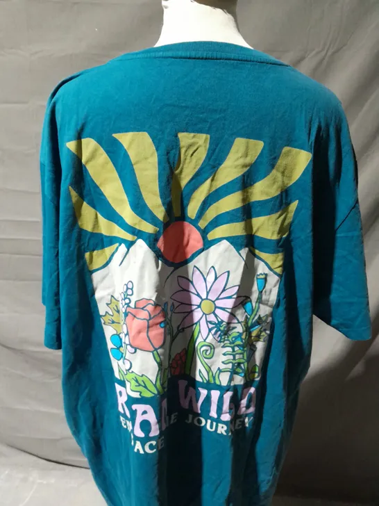 PASSENGER ROAM WILD RECYCLED T-SHIRT IN TIDAL BLUE SIZE XXL