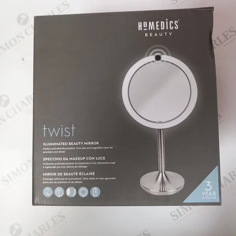 BOXED HOMEDICS BEAUTH TWIST ILLUMINATED BEAUTY MIRROR MIR-SR900-EU