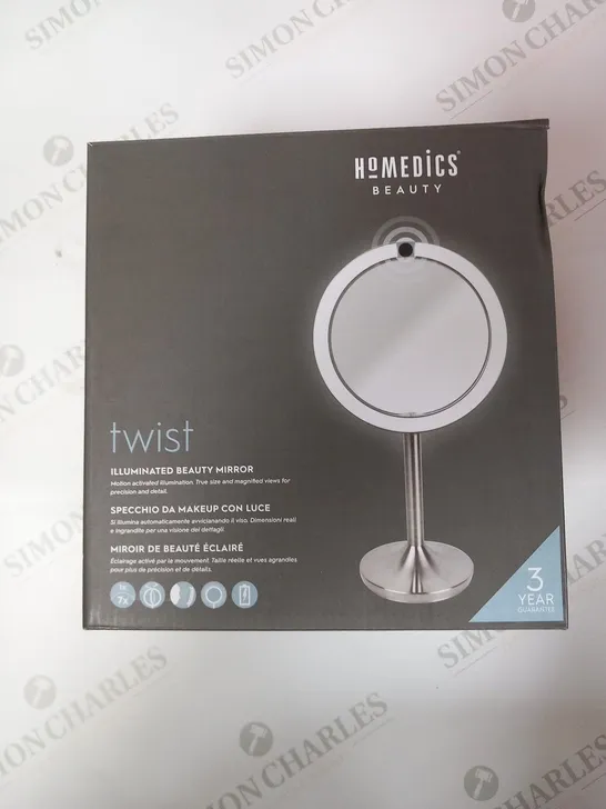 BOXED HOMEDICS BEAUTH TWIST ILLUMINATED BEAUTY MIRROR MIR-SR900-EU