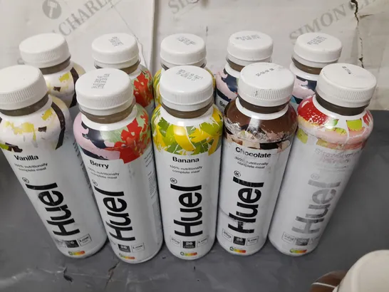 LOT OF 15 ASSORTED 500ML BOTTLES OF HUEL DRINK 