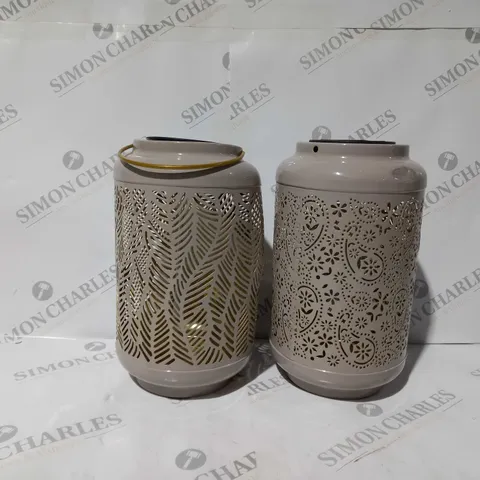 TWO GARDEN REFLECTIONS PATTERNED SOLAR LANTERNS