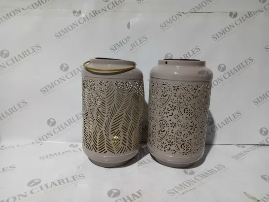 TWO GARDEN REFLECTIONS PATTERNED SOLAR LANTERNS