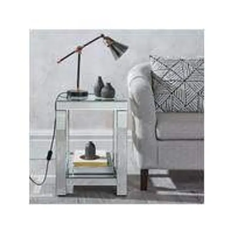 BOXED FREYA MIRRORED SIDE TABLE