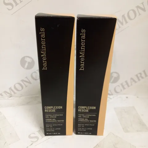 LOT OF 2 ASSORTED BAREMINERALS COMPLEXION RESCUE TINTED HYDRATING CREAM GEL - WHEAT 4.5 & BAMBOO 5.5