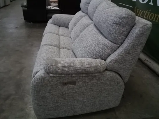 QUALITY BRITISH DESIGNER G PLAN KINGSBURY 3 SEATER ELECTRIC RECLINER DBL B030 REMCO LIGHT GREY FABRIC 