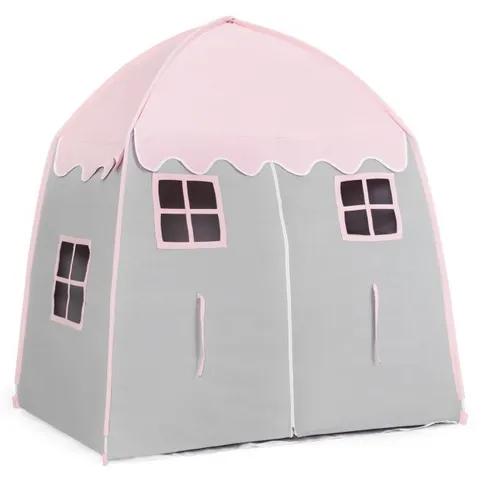 BOXED COSTWAY KIDS TEEPEE PLAYHOUSE PORTABLE PLAY TENT PRINCESS CASTLE HOUSE INDOOR OUTDOOR W/CARRY BAG - PINK