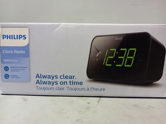 BOXED PHILIPS 3000 SERIES CLOCK RADIO