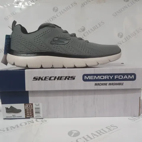 BOXED PAIR OF SKECHERS SHOES IN GREY UK SIZE 10