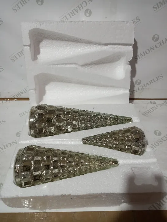 ALISON CORK SET OF MERCURY GLASS TREES