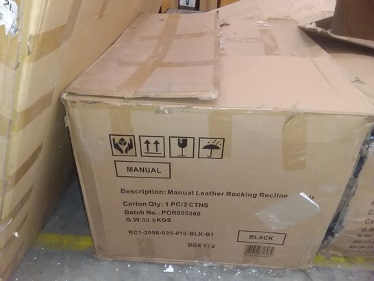 BOXED BLACK MANUAL LEATHER ROCKING RECLINER CHAIR BASE ONLY 