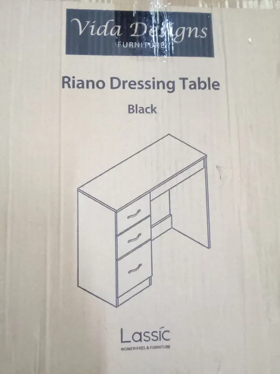 BOXED LASSIC RIANO DRESSING TABLE - BLACK 