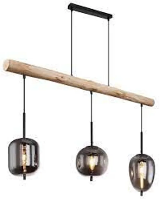 BOXED BLACKY 3-LIGHT KITCHEN ISLAND JAR PENDANT (1 BOX)