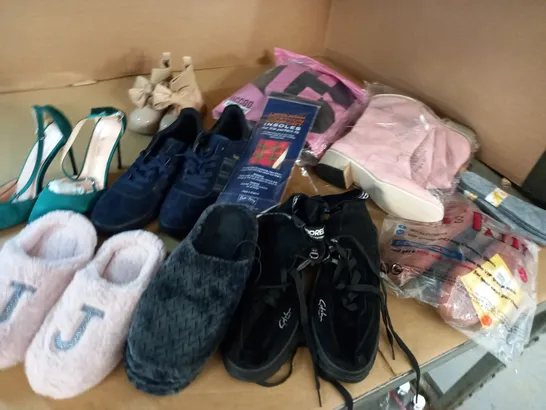 LOT OF ASSORTED PAIRS OF SHOES AND SLIPPERS IN VARIOUS SIZES