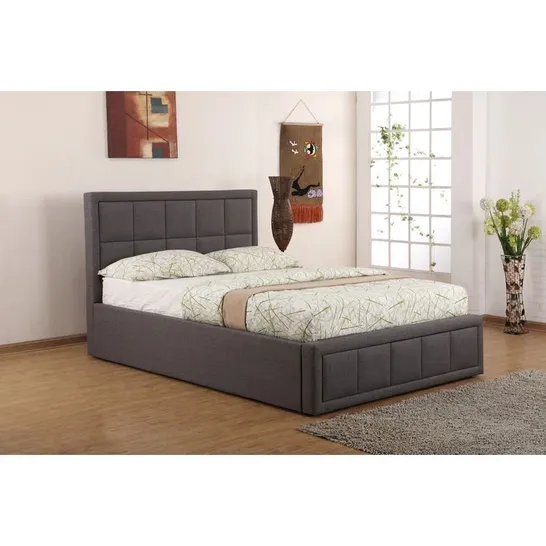 BAGGED TREMBLAY UPHOLSTERED OTTOMAN DOUBLE BED - GREY (3 ITEMS)