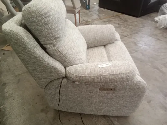 DESIGNER G PLAN MADE KINGSBURY ELECTRIC RECLINER CHAIR - REMCO LIGHT GREY FABRIC 