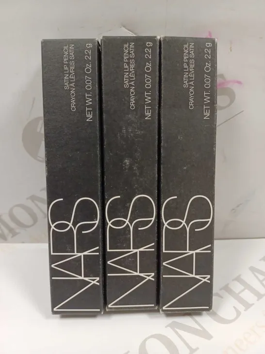 LOT OF 3 NARS SATIN LIP PENCIL - RIKUGIEN