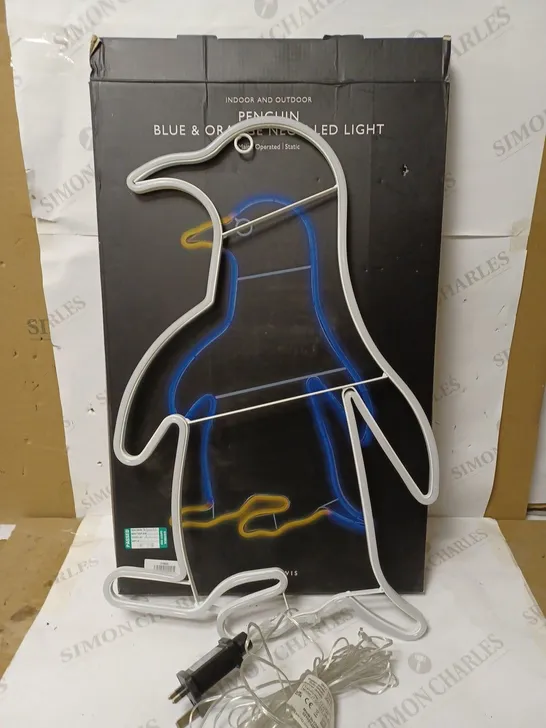 JOHN LEWIS PENGUIN BLUE & ORANGE NEON LIGHT