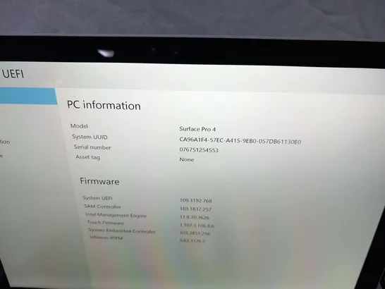 MICROSOFT SURFACE PRO 4 128GB