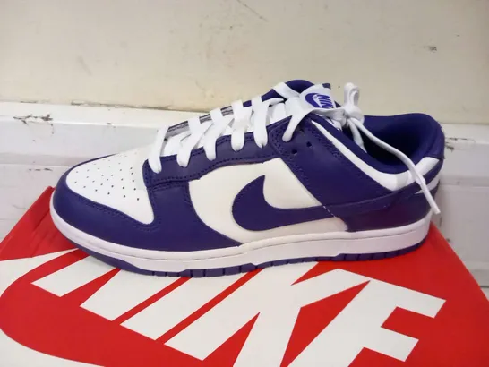 BOXED NIKE DUNK LOW RETRO WHITE AND COURT PURPLE SIZE 9