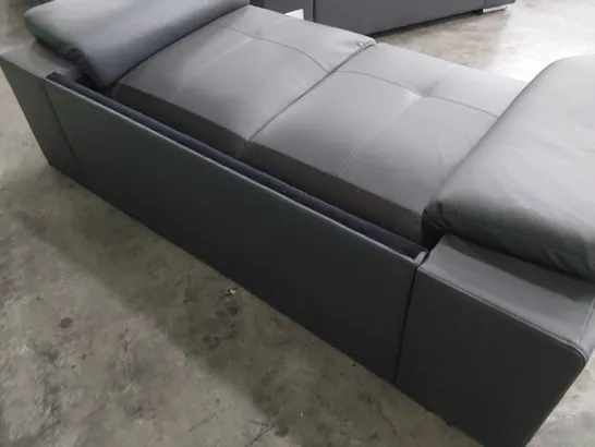 TWO SEATER SOFA BASE CHARCOAL LEATHER (NO BACK)