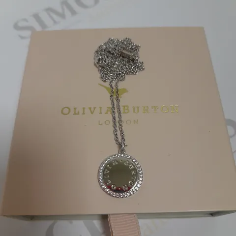 OLIVIA BURTON DIAMOND ENCRUSTED SILVER NECKLACE 