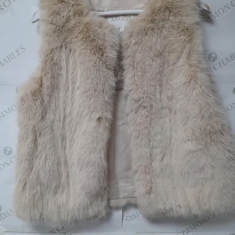 APRICOT LADIES ELEGANT FAUX FUR GILET CREAM SIZE 8