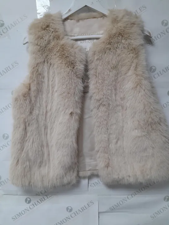 APRICOT LADIES ELEGANT FAUX FUR GILET CREAM SIZE 8