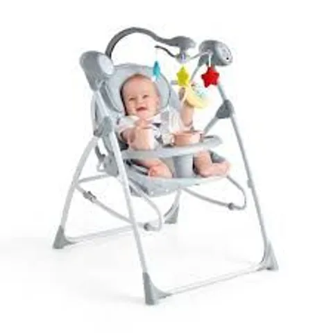 BOXED PORTABLE 2-IN-1 BABY SWING WITH 3 SWING SPEED AND 3 TIMER SETTINGS - GREY