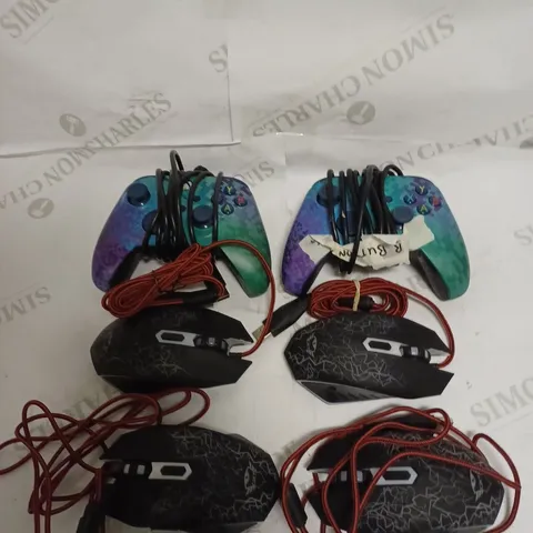 LOT OF 4 X TRUST GXT 105 IZZA WIRED GAMING MOUSE AND 2 X XBOX WIRED CONTROLLERS 