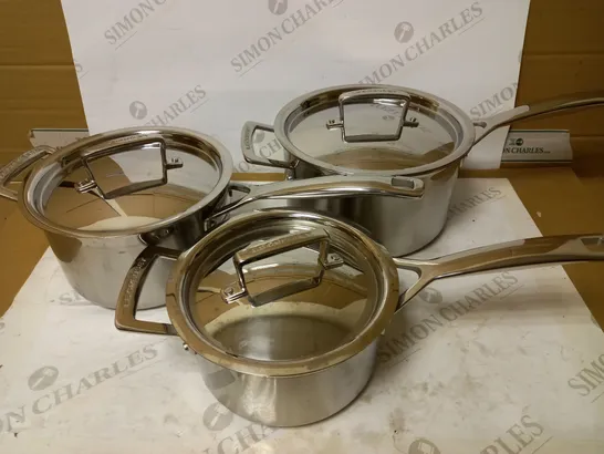 LE CREUSET STAINLESS STEEL SAUCEPAN SET