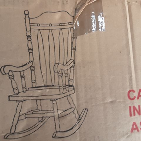 BOXED EUSER ROCKING CHAIR- OFF WHITE