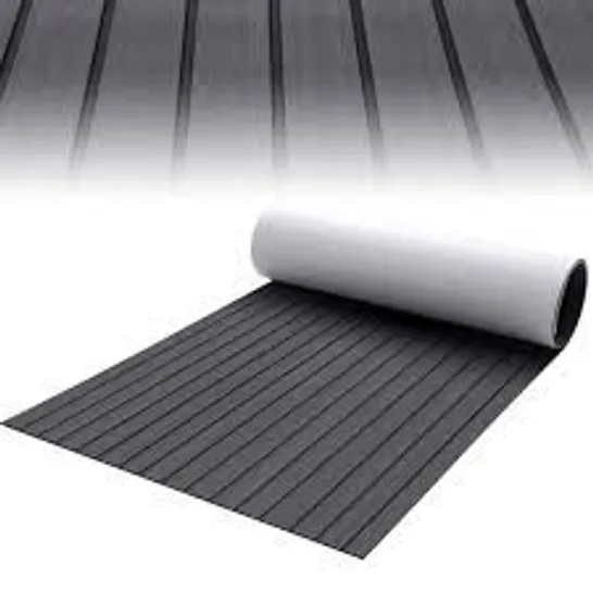 BOXED 240 X 90cm NON-SLIP MARINE CARPETING MAT - GREY