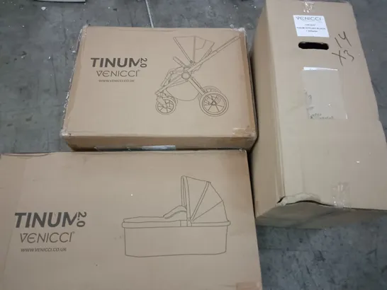 BOXED VENICCI TINUM 2.0 PRAM AND CAR SEAT SET IN BLACK - 3 BOXES