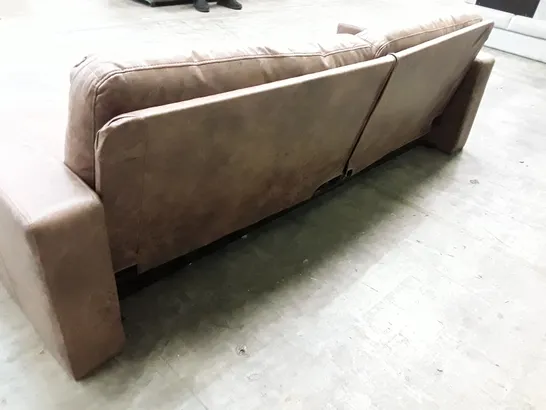 QUALITY DESIGNER 3 SEATER SOFA - BROWN LEATHER