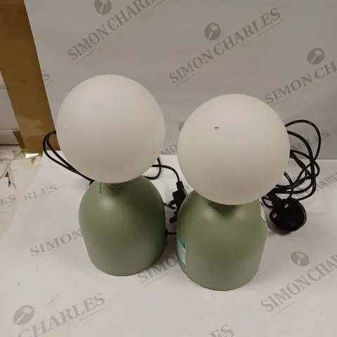 JOHN LEWIS LUPO DUO GREEN TABLE LAMPS