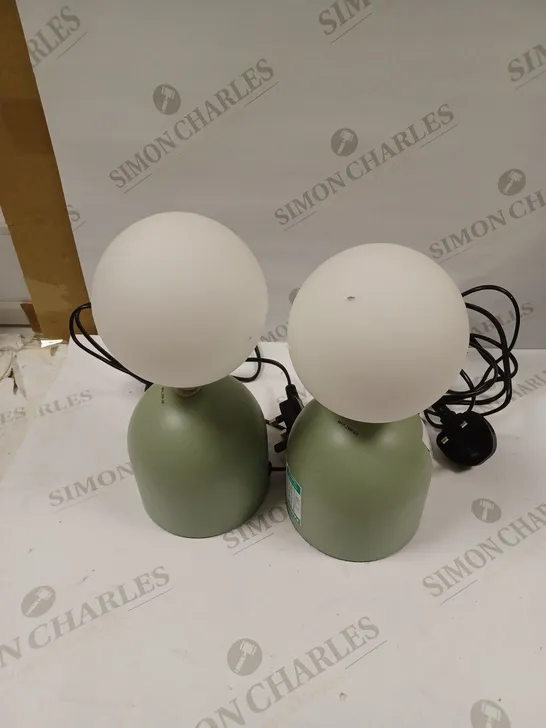 JOHN LEWIS LUPO DUO GREEN TABLE LAMPS