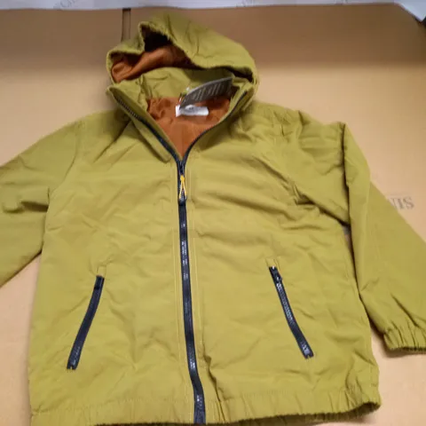 H&M KIDS GREEN ZIP THROUGH COAT - 5/6 YRS