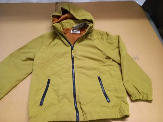 H&M KIDS GREEN ZIP THROUGH COAT - 5/6 YRS