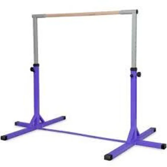 BOXED COSTWAY ADJUSTABLE STEEL HORIZONTAL TRAINING BAR GYMNASTICS JUNIOR INDOOR PRACTICE - PURPLE