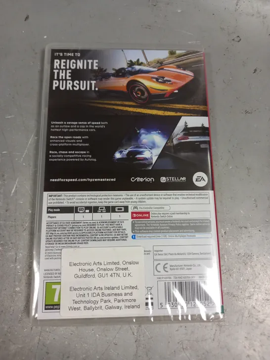 SEALED NEED FOR SPEED HOT PURSUIT FOR NINTENDO SWITCH 