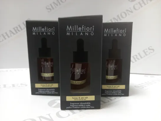 BOX OF APPROX 8 X 15ML MILLEFIORI MILANO FRAGRANCE SOLUBLE IN WATER HONEY & SEA SALT