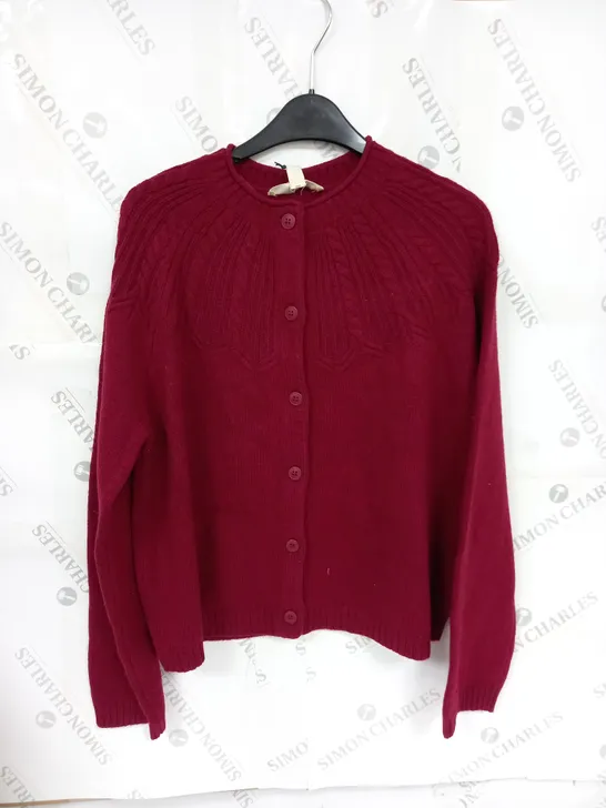 SEASALT CORNWALL SAND SONG CARDIGAN IN RED - UK SIZE 14